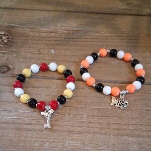 Colorful Beaded Bracelets with Charms